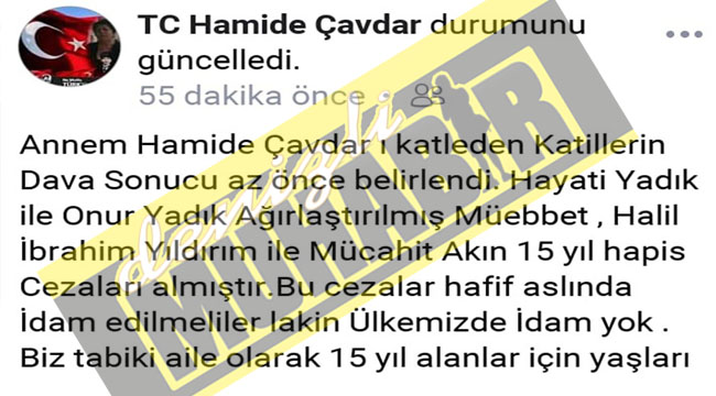 ENGELLİ ÖĞRETMENİN KATİLLERİNE MÜEBBET