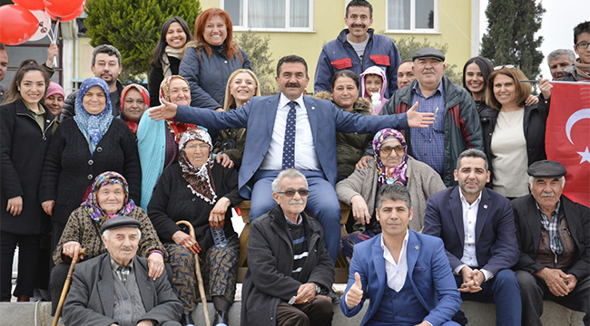 DİVARCI'YA MİTİNG HAVASINDA KARŞILAMA