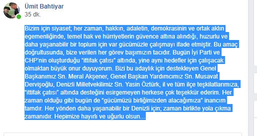 BAHTİYAR'DAN İLK AÇIKLAMA GELDİ