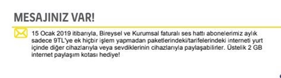 Cepten wifi paylaşımına yeni yılda ek ücret geliyor