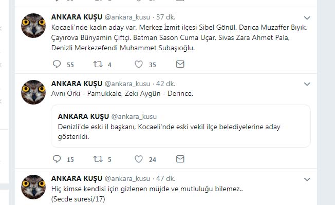 İSİMLER HAVADA UÇUYOR