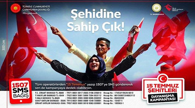 15 Temmuz şehit yakınları ve gaziler için yardım kampanyası