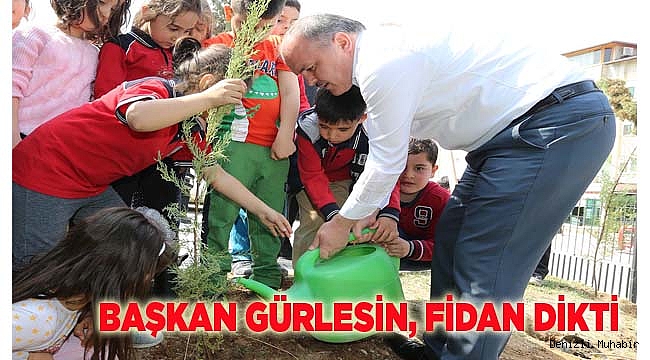 BAŞKAN GÜRLESİN, FİDAN DİKTİ