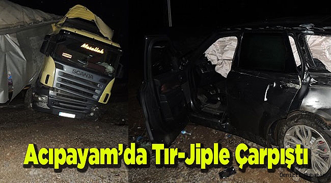 Acıpayam’da Tır-Jiple Çarpıştı