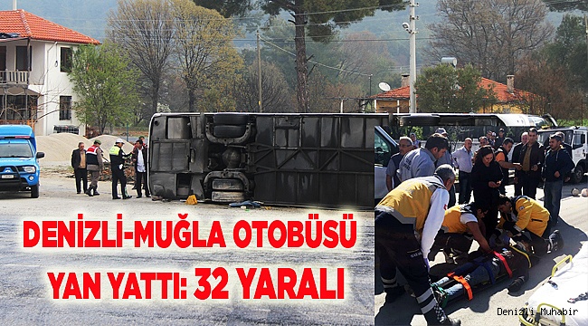KAYGAN YOLDA OTOBÜS DEVRİLDİ