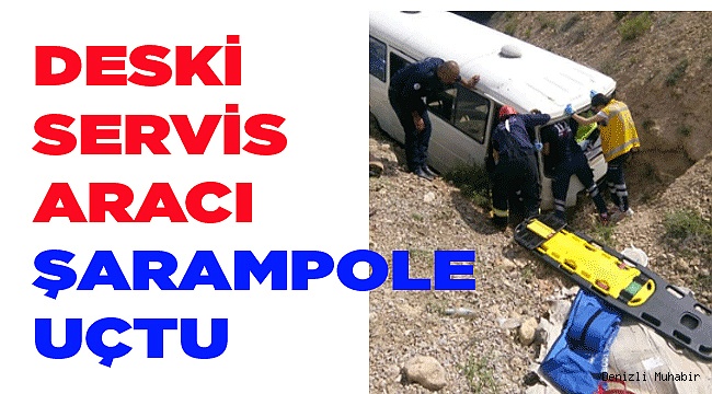 DESKİ SERVİS ARACI KAZA YAPTI