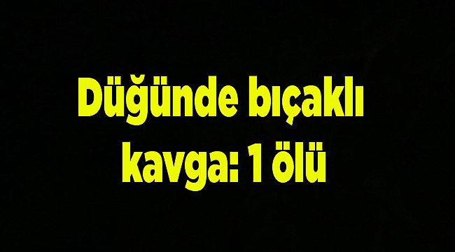 Düğünde bıçaklı kavga: 1 ölü