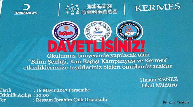 KAN BAĞIŞI VE KERMESE DAVETLİSİNİZ!