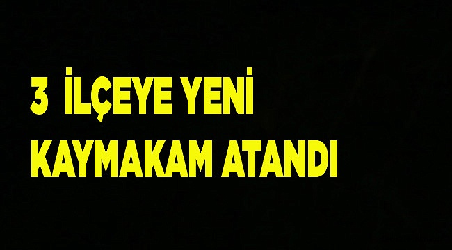 3  İLÇEYE YENİ KAYMAKAM ATANDI