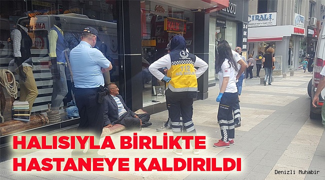 Halısından ayrılmayan alkollü vatandaş halısıyla hastaneye kaldırıldı