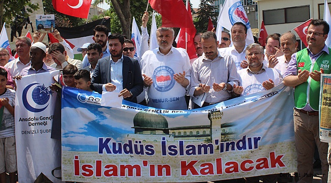 Denizli’de Mescid-i Aksa’ya yapılanlar protesto edildi