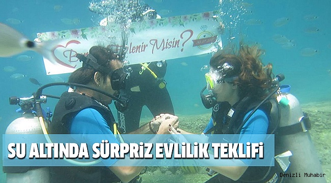 DOSEV ÜYESİ DENİZ ALTINDA EVLENME TEKLİF ETTİ
