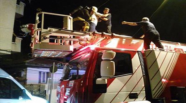 İTFAİYENİN ZAMANINDA MÜDAHALESİ İLE KURTULDULAR