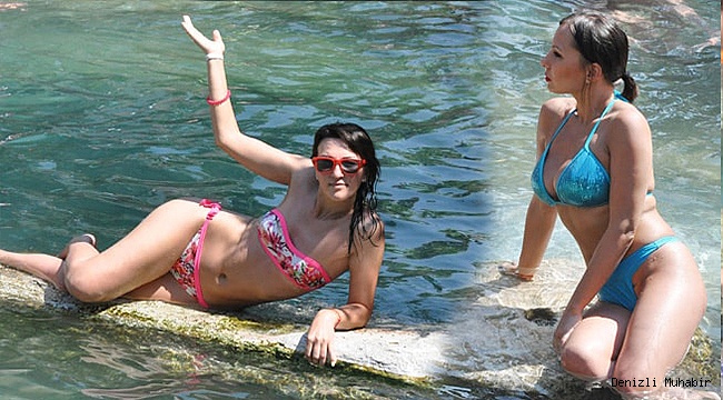 PAMUKKALE'NiN TARiHi HAVUZUNA TURİST AKINI