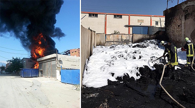 Plastik kasa deposunda yangın çıktı