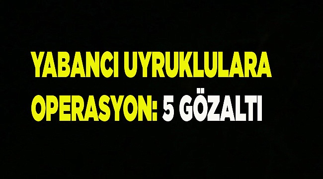 YABANCI UYRUKLULARA OPERASYON: 5 GÖZALTI