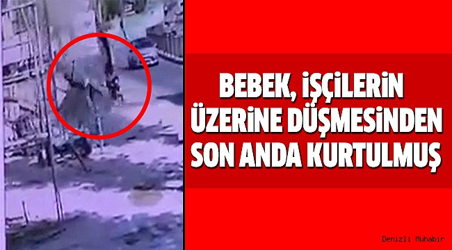 İŞÇİLERİN İSKELEDEN DÜŞME ANI KAMERADA