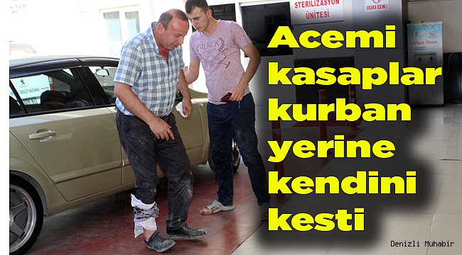 Acemi kasaplar kurban yerine kendini kesti