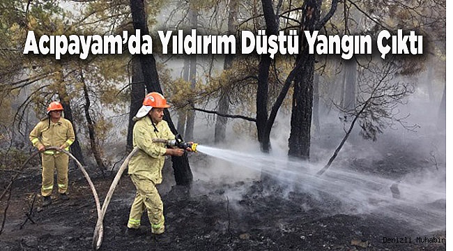 Acıpayam’da Yıldırım Düştü Yangın Çıktı