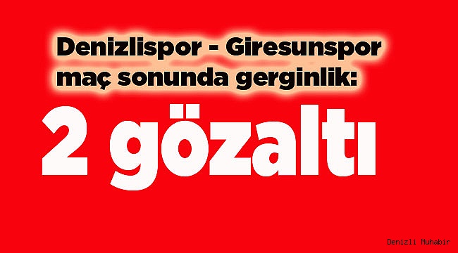 Denizlispor - Giresunspor maç sonunda gerginlik: 2 gözaltı