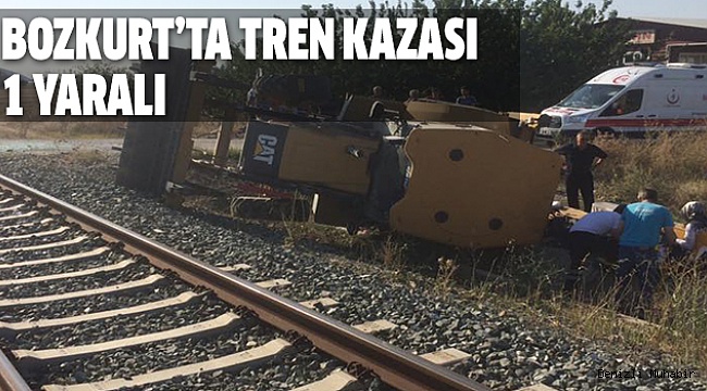 TREN İŞ MAKİNESİNE ÇARPIŞTI: 1 YARALI