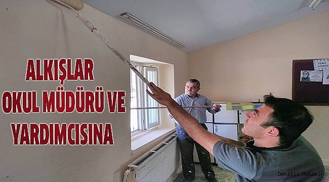 YAZ TATİLİNDE GÖREV YAPTIKLARI OKULU BOYADILAR