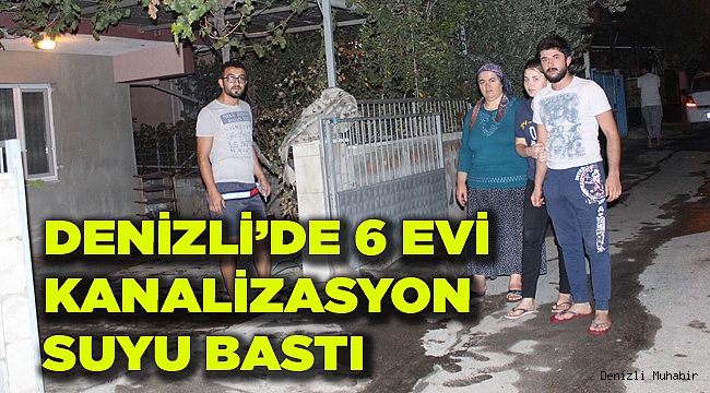 6 evi kanalizasyon suyu bastı