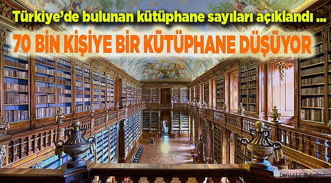 70 BİN KİŞİYE BİR KÜTÜPHANE DÜŞÜYOR