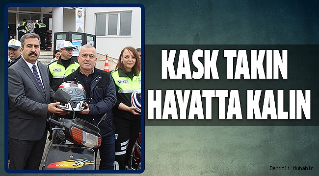 EMNİYETTEN MOTOSİKLET SÜRÜCÜLERİNE HEDİYE KASK