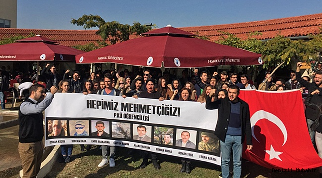 PAÜ ÖĞRENCİLERİ MEHMETÇİK İÇİN TEK YUMRUK OLDU