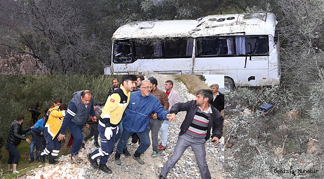İşçileri taşıyan servis şarampole devrildi: 9 yaralı