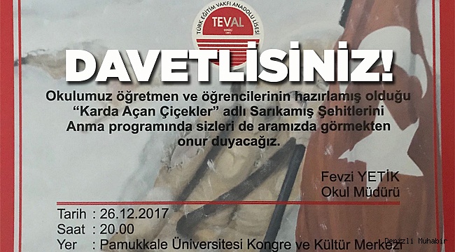 “KARDA AÇAN ÇİÇEKLER”E DAVETLİSİNİZ
