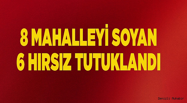 8 mahalleden hırsızlık yapan 6 şüpheli tutuklandı