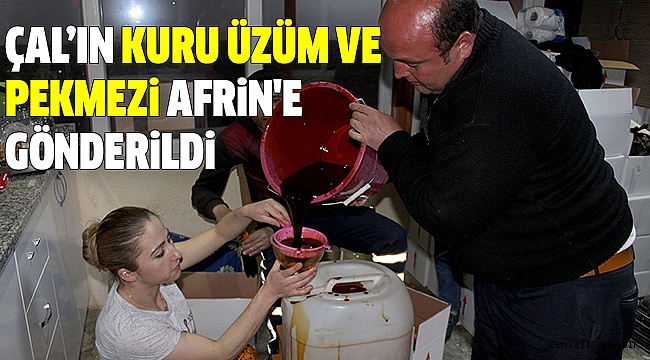 1 TON PEKMEZ, 2,5 TON KURU ÜZÜM GÖNDERİLDİ