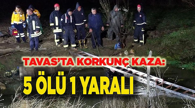 Denizli'de trafik kazası: 5 ölü, 1 yaralı