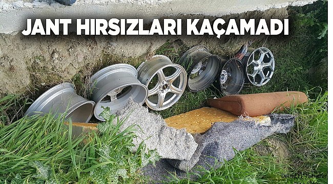Jant çalan hırsızlar polisten kaçamadı