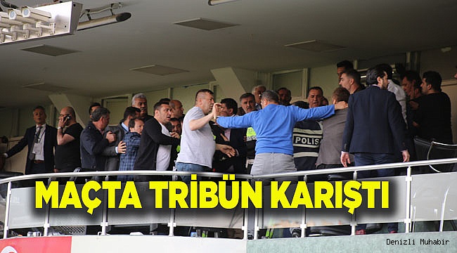 Denizlispor ile MKE Ankaragücü maçında protokol tribünü karıştı