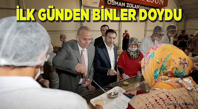Büyükşehir iftar çadırı ilk gün binleri ağırladı