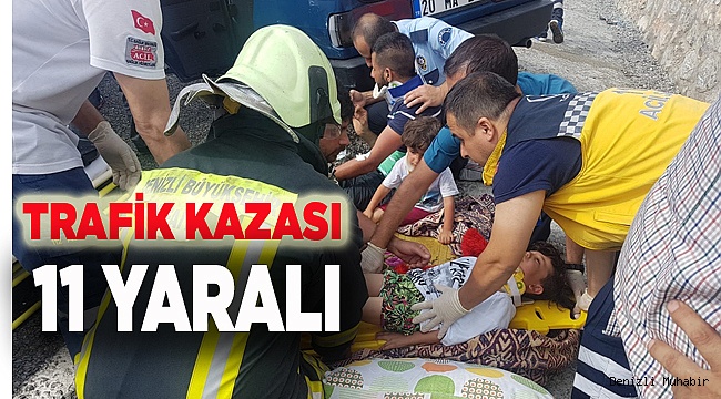 Denizli’de trafik kazası: 11 yaralı