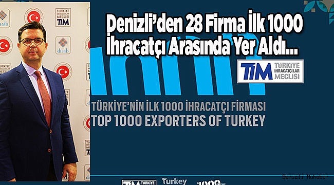 Denizli’den 28 Firma İlk 1000 İhracatçı Arasında Yer Aldı…
