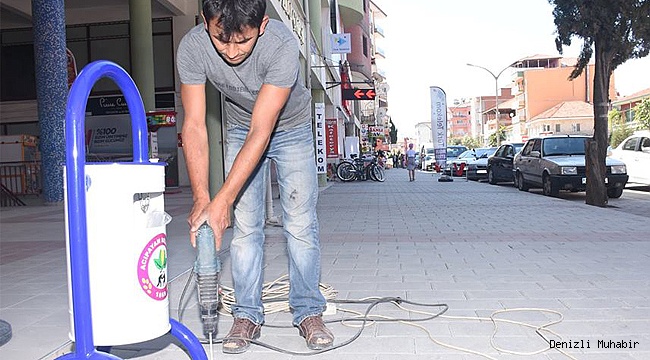 KALDIRIMLARA ÇÖP KUTULARI YERLEŞTİRİLDİ