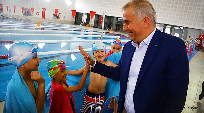 ACIPAYAM'DA KAPALI YÜZME HAVUZU SEVİNCİ