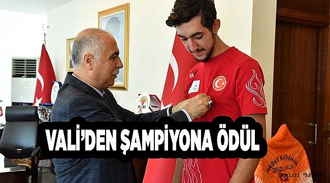 Vali Hasan Karahan Şampiyon Atleti Makamında Kabul Etti