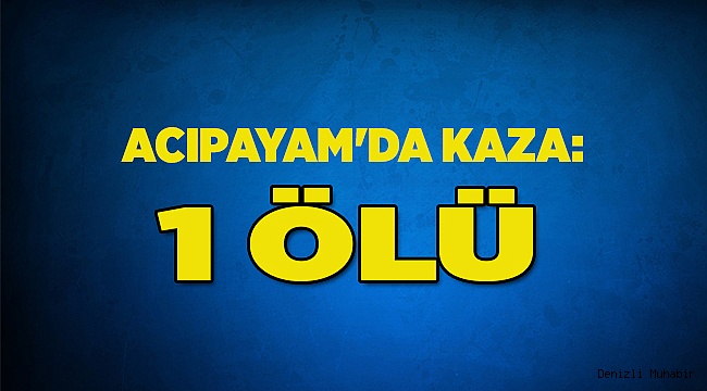 ACIPAYAM'DA KAZA: 1 ÖLÜ