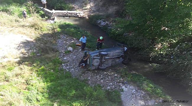 Çameli'de otomobil köprüden uçtu: 1 yaralı