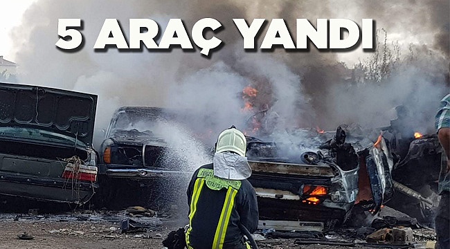 YANGIN 5 ARACI KÜL ETTİ