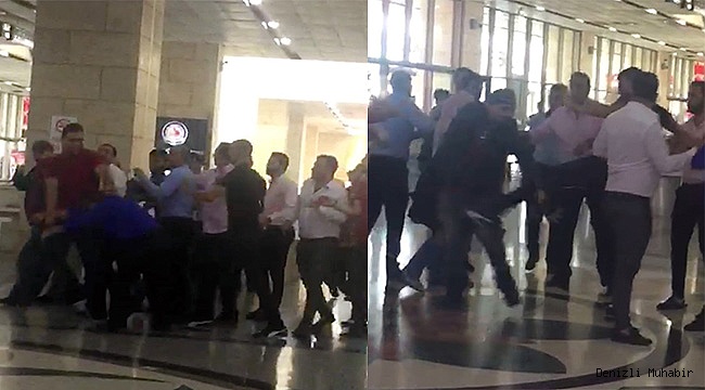 Denizli’de otogarda yaşanan kavga amatör kamerada