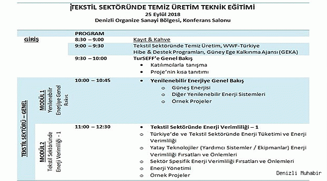TEKSTİL SEKTÖRÜNDE TEMİZ ÜRETİM TEKNİK EĞİTİMİ