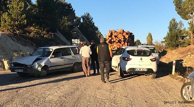 Çameli'de iki otomobil çarpıştı: 1 Yaralı