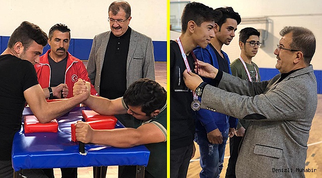 ÇİVRİL’DE BİLEK GÜREŞİ TURNUVASI YAPILDI